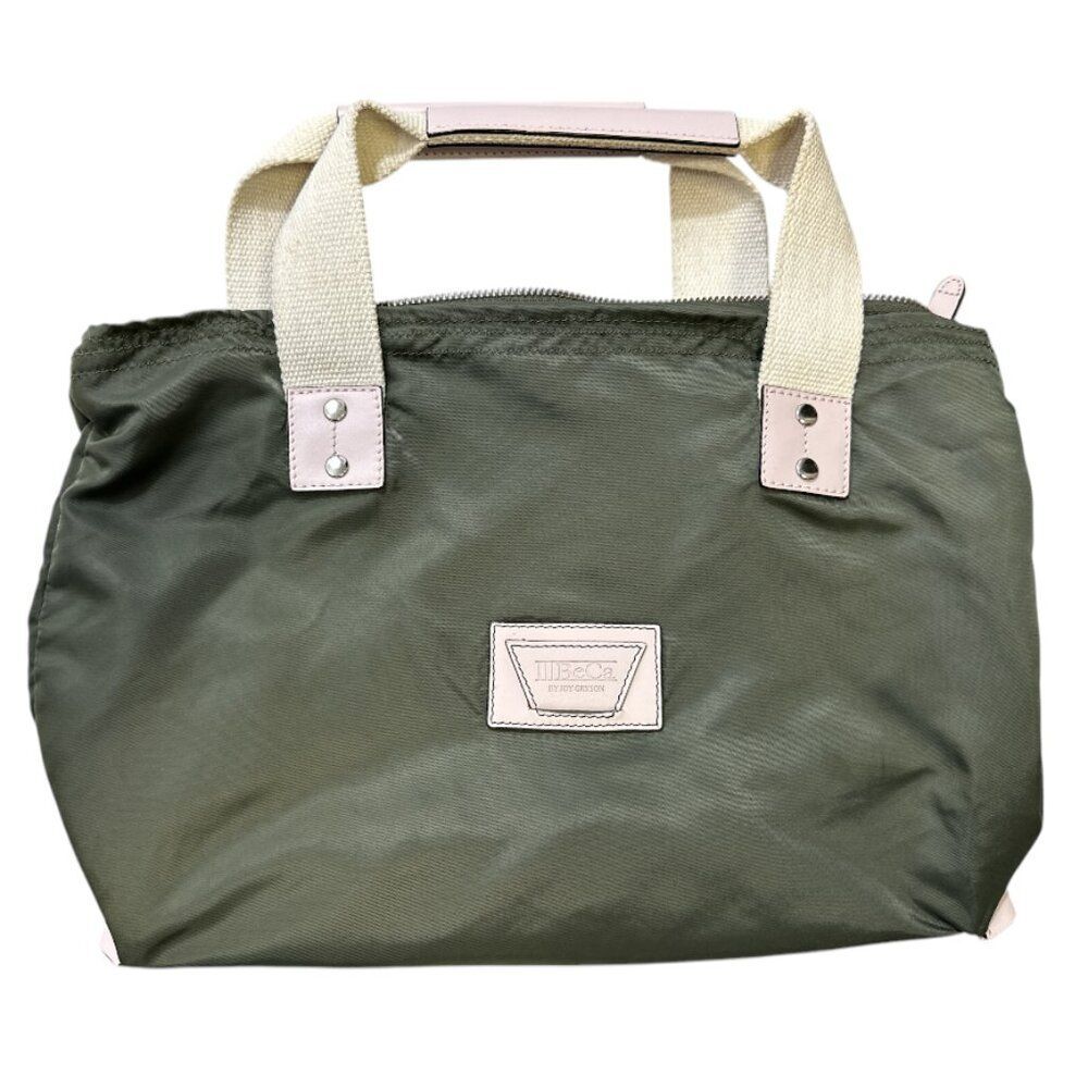 IIIBeCa by Joy Gryson Nylon Zip Top Bag Green Double Handle